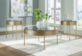 Bay Furniture Gallery - Ashley Furniture - Jettaya Table (Set of 3) - Occasional Table Set (3/CN) / Brushed Brass - T285-13